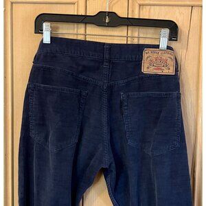 Hollywood Lunch Market Mens Designer Ranch Corduroy Pants Size 29x32 Blue AN EXC